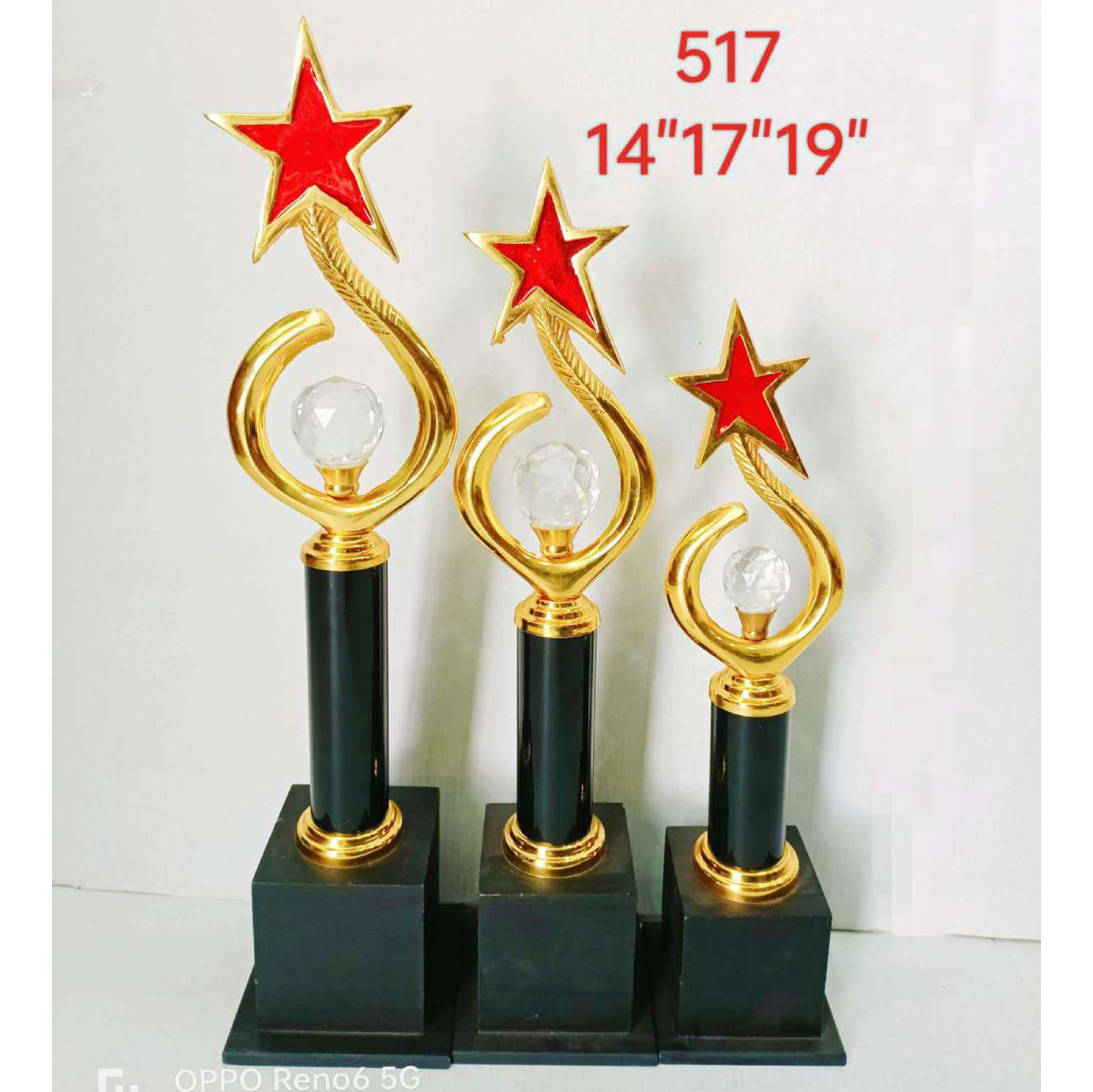 Metal Star Crystal Trophy #517