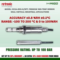 Stainless steel %rh-temp sensor ideal pressurized condition up to 100 bar & critical industrial app