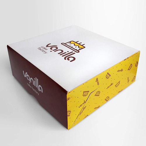 Cake Boxes - Premium Quality Paper, Customizable Rectangular Size, Glossy Lamination Finish | Ideal For Bakeries And Coffee Shops, Professional Presentation