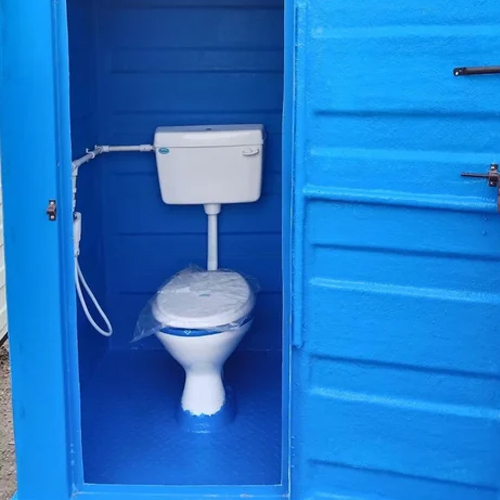 FRP Portable Toilet - 7 Foot Height, Blue Color | Durable FRP Roof Material, Ideal for Outdoor Use
