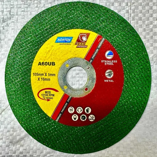 Norton Bear Cutting Wheel - Mild Steel Material, 4 Inch Diameter , Green Circular Design For Precision Metal Cutting