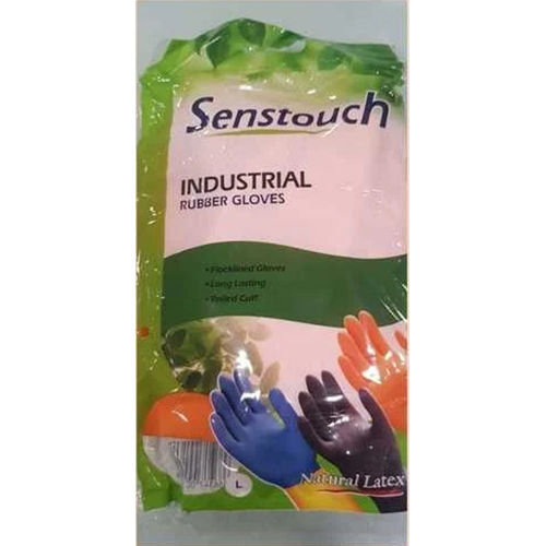 Senstouch Rubber Safety Hand Gloves - Pattern: Plain