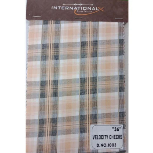 Velocity Check Cotton Fabric - Color: Multicolor