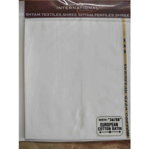 European Cotton Satin Fabric - Color: White