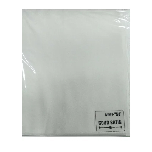 White Cotton Satin Fabric - Fabric Style: Casual