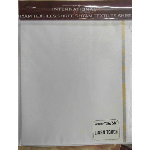 Linen Touch Shirting Fabric - Color: White