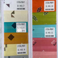 Lycra Print Fabric - 58 Inch, Multicolor Plain Design | Washable, Durable For Garment Creation