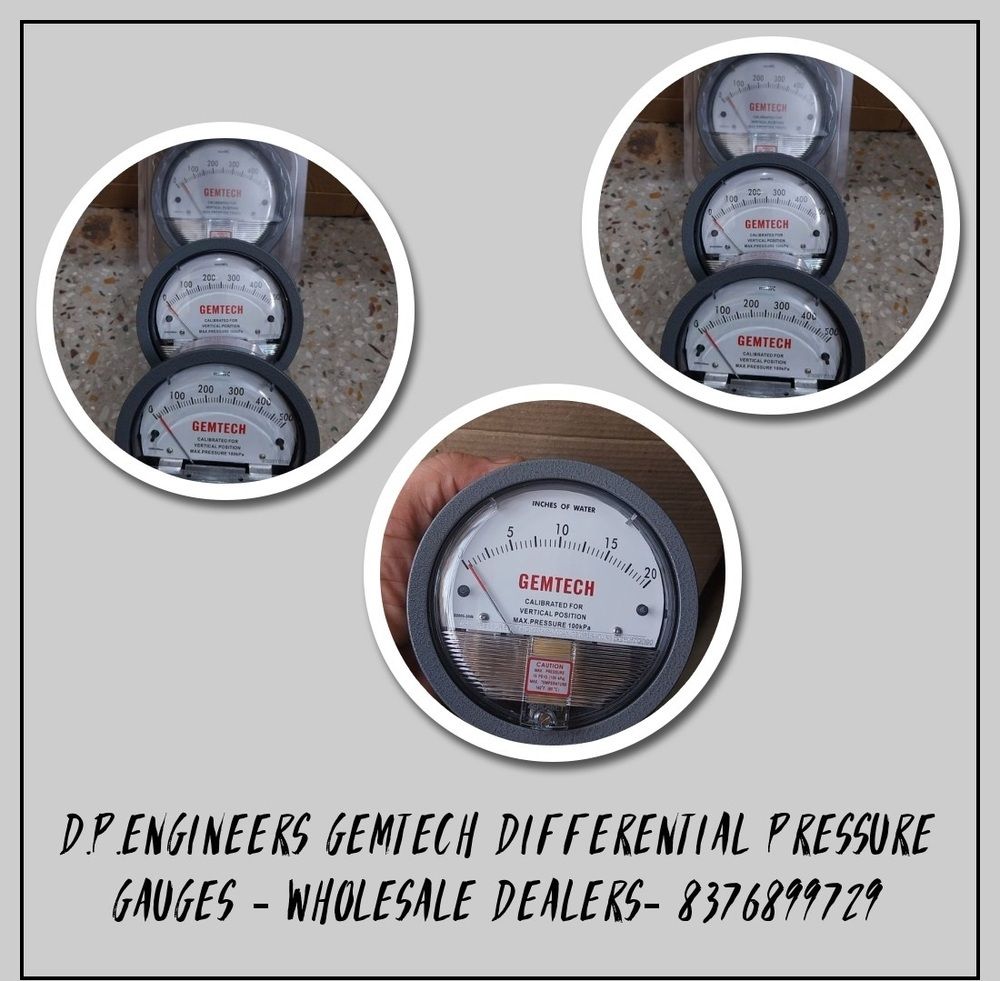 GEMTECH Differential Pressure Gauge Dealers Near Sriperumbudur City, Chennai - Ponneri Industrial Area Tamil Nadu India