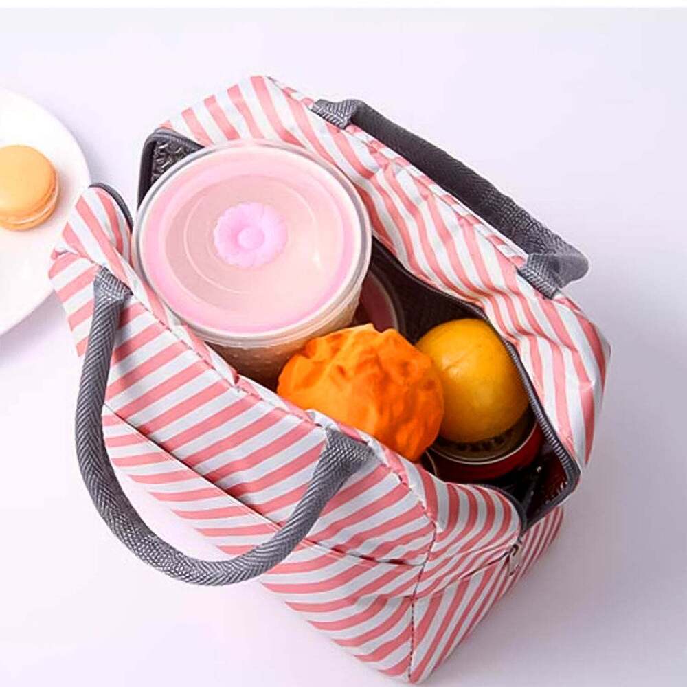 Lunch Bag Portable Insulated Lunch Box Bags With Zipper Closer & Handles