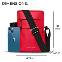 Red Nylon Sling Cross Body Utility Travel Office Business Messenger one Side Shoulder Bag