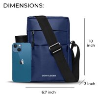 Navy Blue Nylon Sling Cross Body Utility Travel Office Business Messenger One Side Shoulder Bag