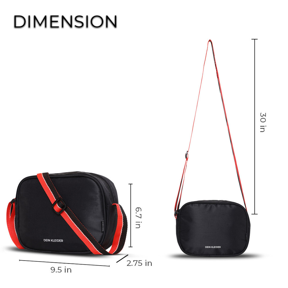 Nylon Cross Body Shoulder Toaster Sling Bag For Women (Black)