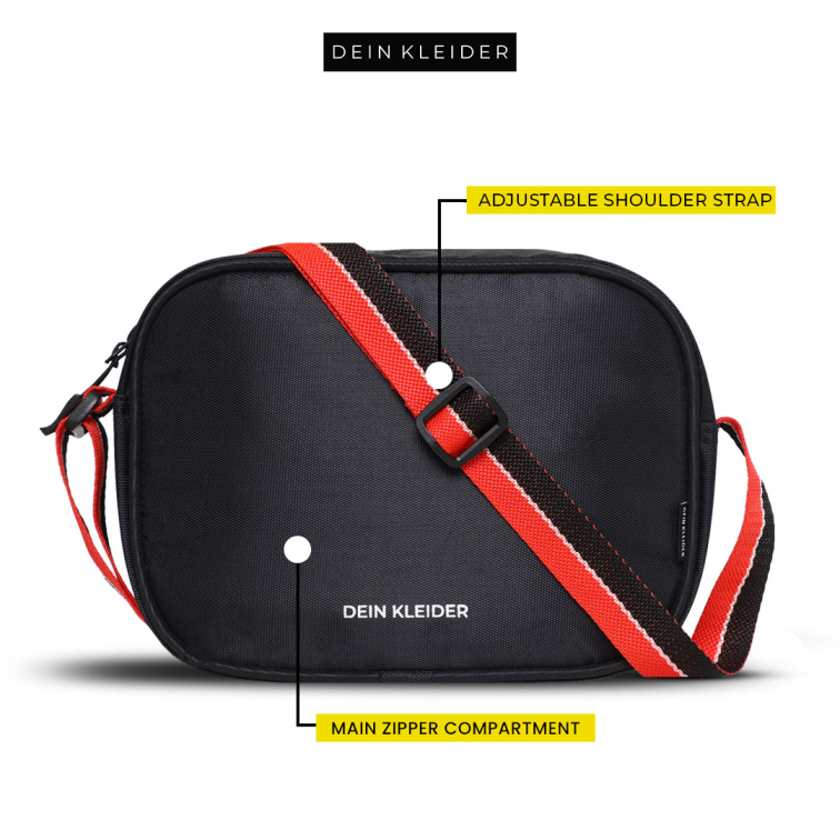 Nylon Cross Body Shoulder Toaster Sling Bag For Women (Black)