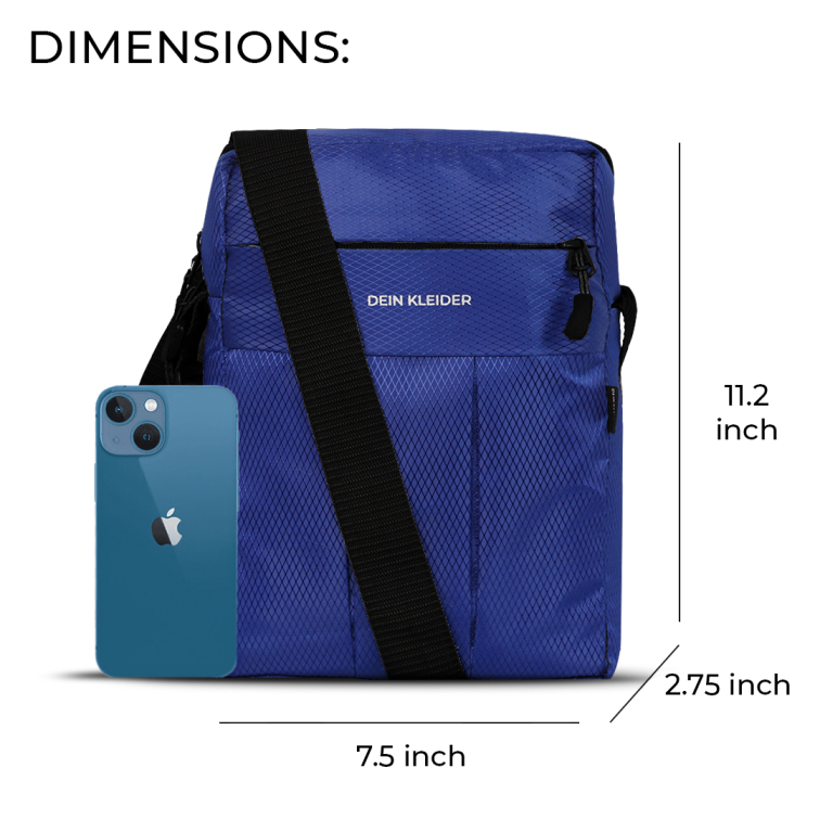 Nylon Crossbody Sling Pouch Bag Blue