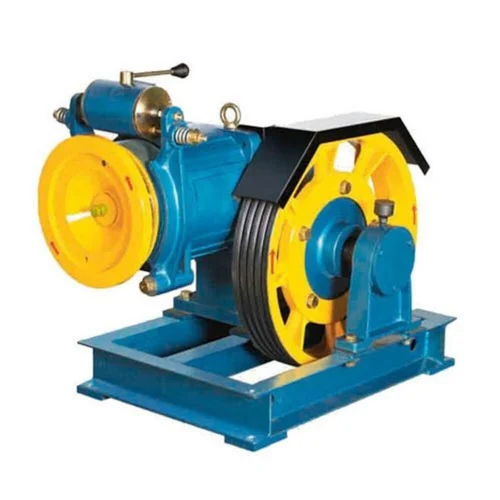 Elevator Traction Machine - Mild Steel, Different Size | Blue Color, 8 mm Rope, 3-Phase Voltage, Designed for Industrial Use