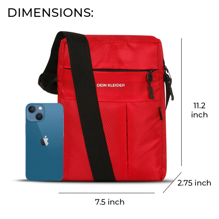 Nylon Crossbody Sling Pouch Bag Red