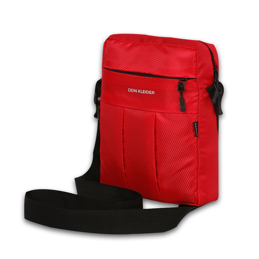 Nylon Crossbody Sling Pouch Bag Red