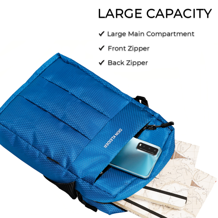 Nylon Crossbody Sling Pouch Bag Aqua
