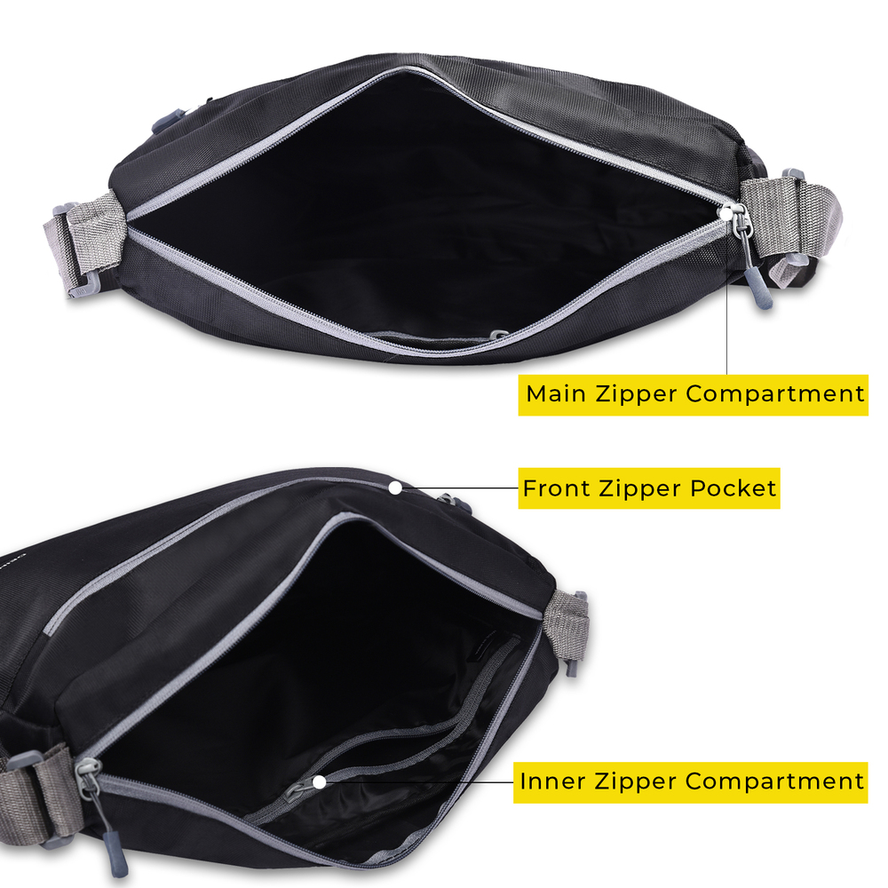Cross Body Messenger Sling Bag Black