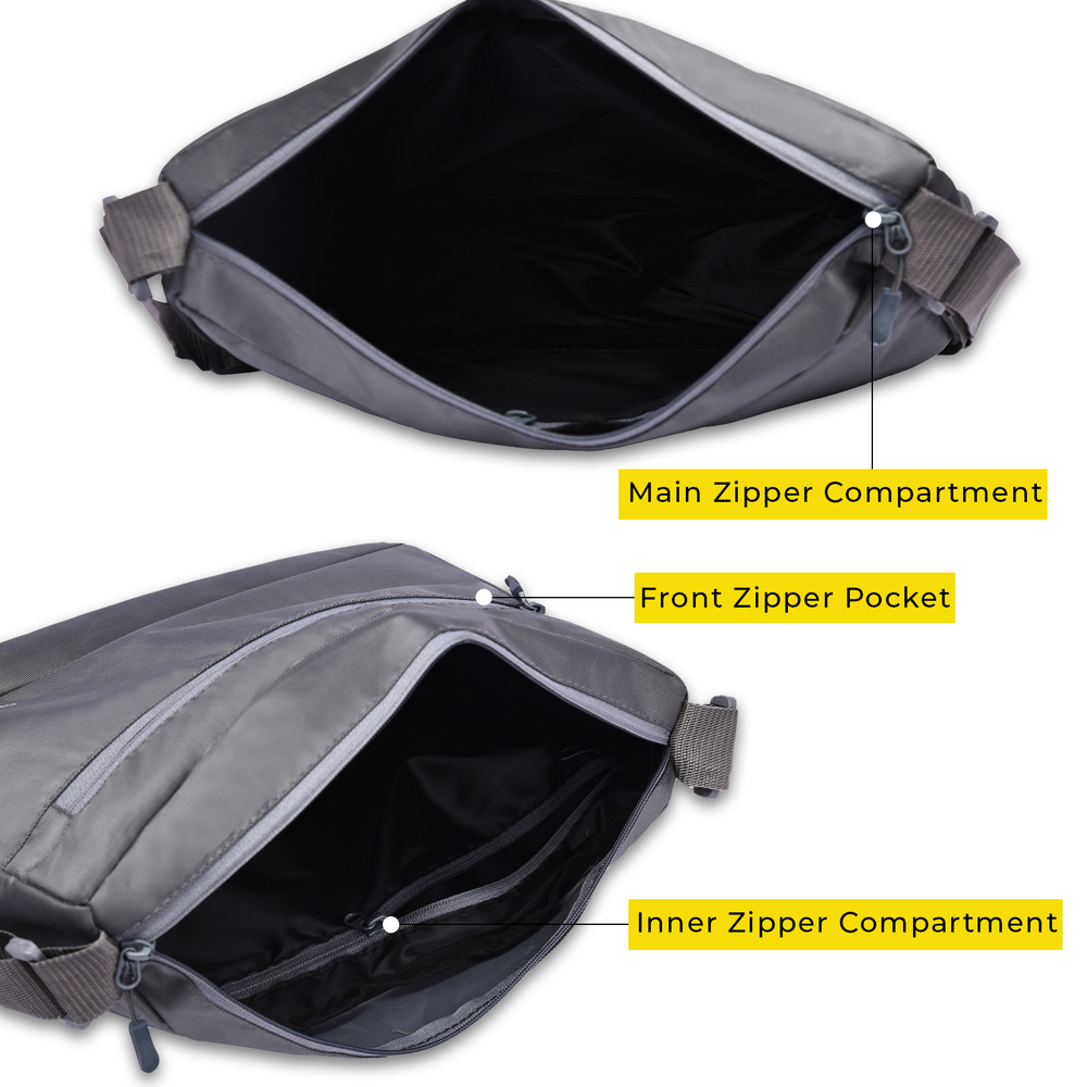 Cross Body Messenger Sling Bag Grey