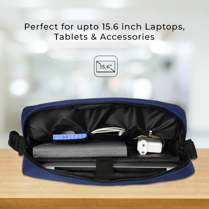 Blue Office Laptop Messenger Bag
