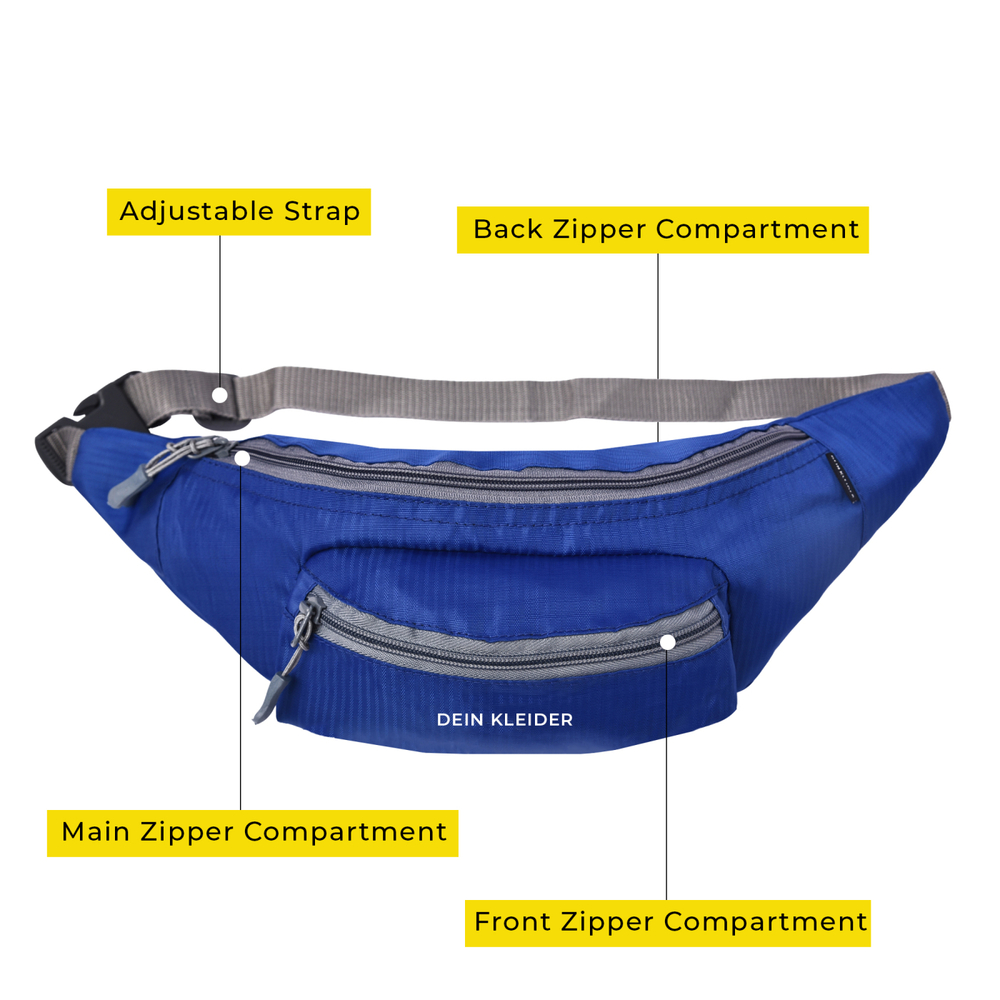 Box Pocket Waist Bag Blue