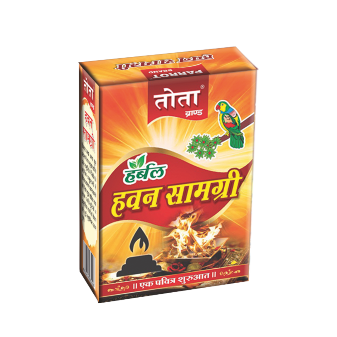 Tota Hawan Samagri - Eco-friendly Religious Ritual Material | Available In 50g 100g 200g 400g Sizes Soothing Fragrance Long Burning Life