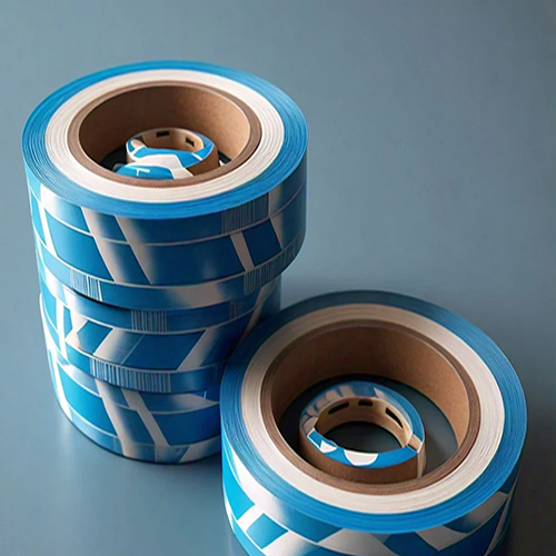 3inch Blue Printed Tapes - Pvc Material, 10 Meter Length X 3 Inch Width | Self-adhesive, Moisture-resistant, Easy To Apply And Remove