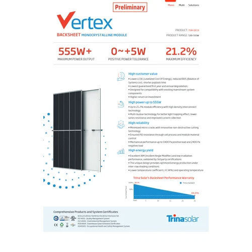 Shadow Free Residencial Solar Power Systems - Warranty: 1 Year