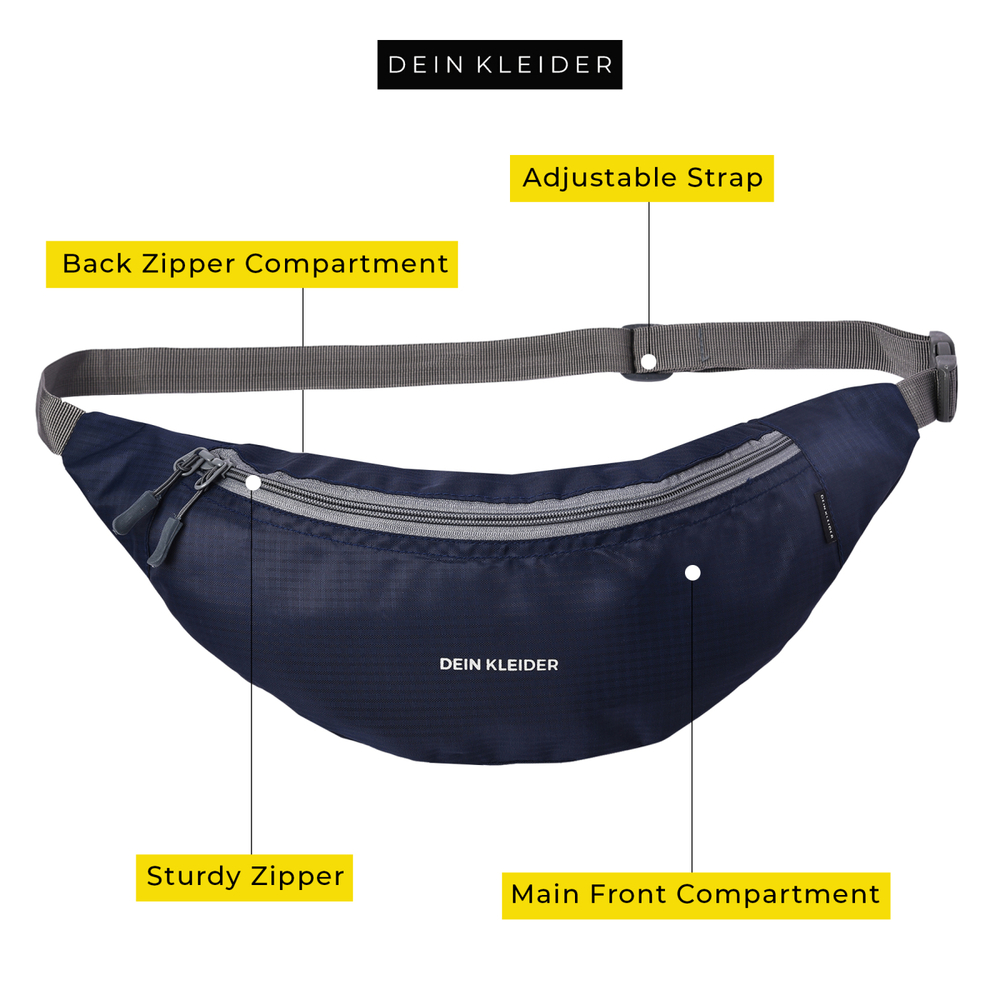 Sports Waist Pack Box Pocket Navy - Color: Blue