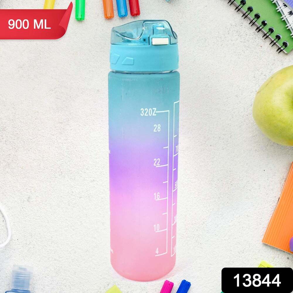 Plastic Colorful Motivational Water Bottle with Straws