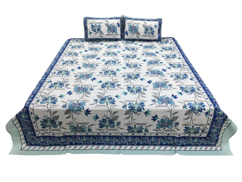 Floral Pakhi Printed Bedsheet - Color: Multi