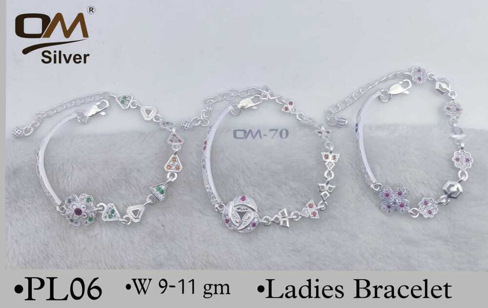 Silver Half Kada Bracelet