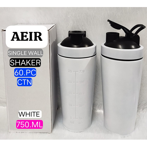 750 ML White Single Wall Shaker Bottle