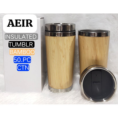 Insulated Tumbler Bamboo Bottle - Color: Different Available