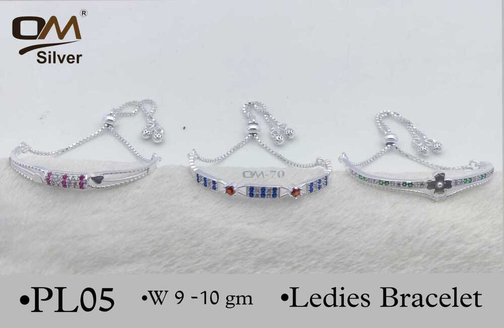 Silver Adjustable Bracelet - Adjustable Size , Elegant Silver Finish For Versatile Styling | Ideal For Weddings And Everyday Wear