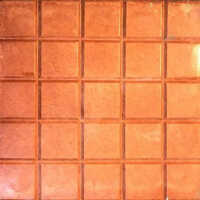 Matt Checkered Floor Tile - Cement Concrete, 25mm Thickness, Orange Color | Non-slip, Matt Finish, Mosaic Pattern For Elegant Outdoor Spaces