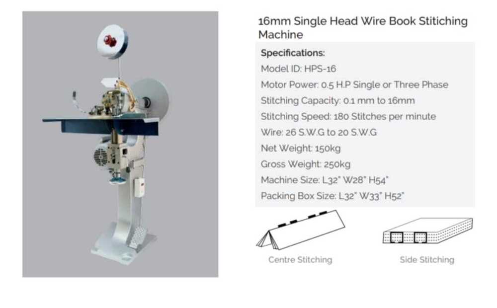 Semi automatic Powered Book Stitching Machine