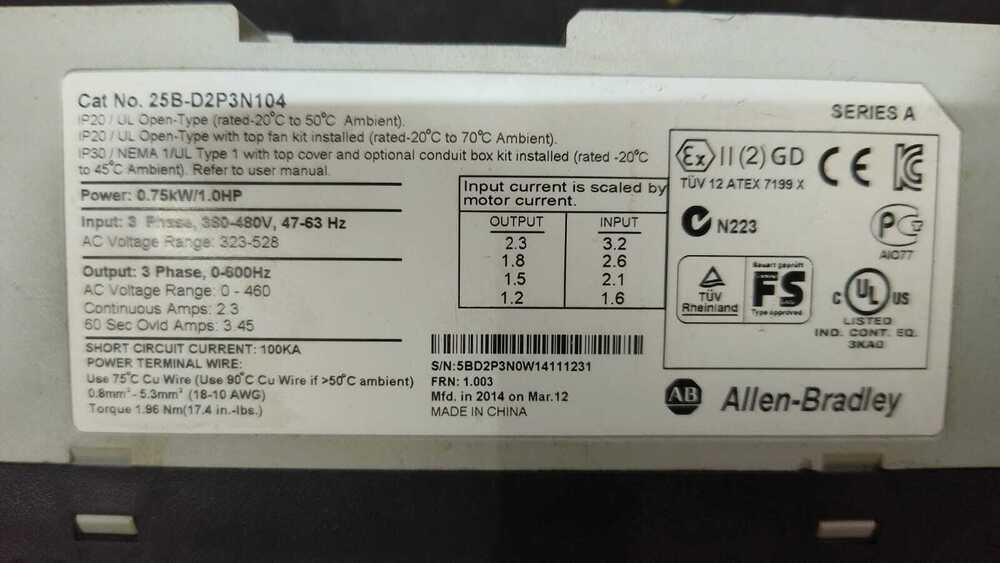 Allen bradley 0.1 hp ethernet latest model