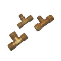 Brass Tee Valve - Premium Brass Material, Compact Design, Golden Color | Ideal For Gas Media In Industrial Applications