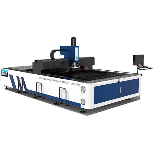 Mild Steel Fiber Laser Cutting Machine - Color: White/Blue