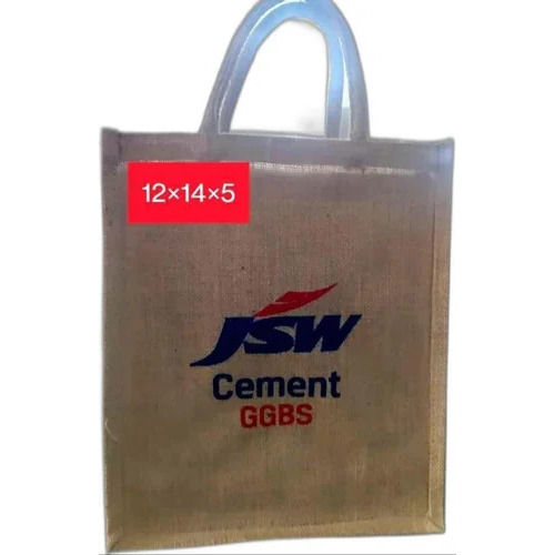 Printed Jute Shopping Bag For Promotion - Size: 12X14 X 5 Inch