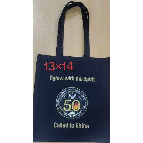 Black Canvas Tote Bag - Size: 13" X 14"