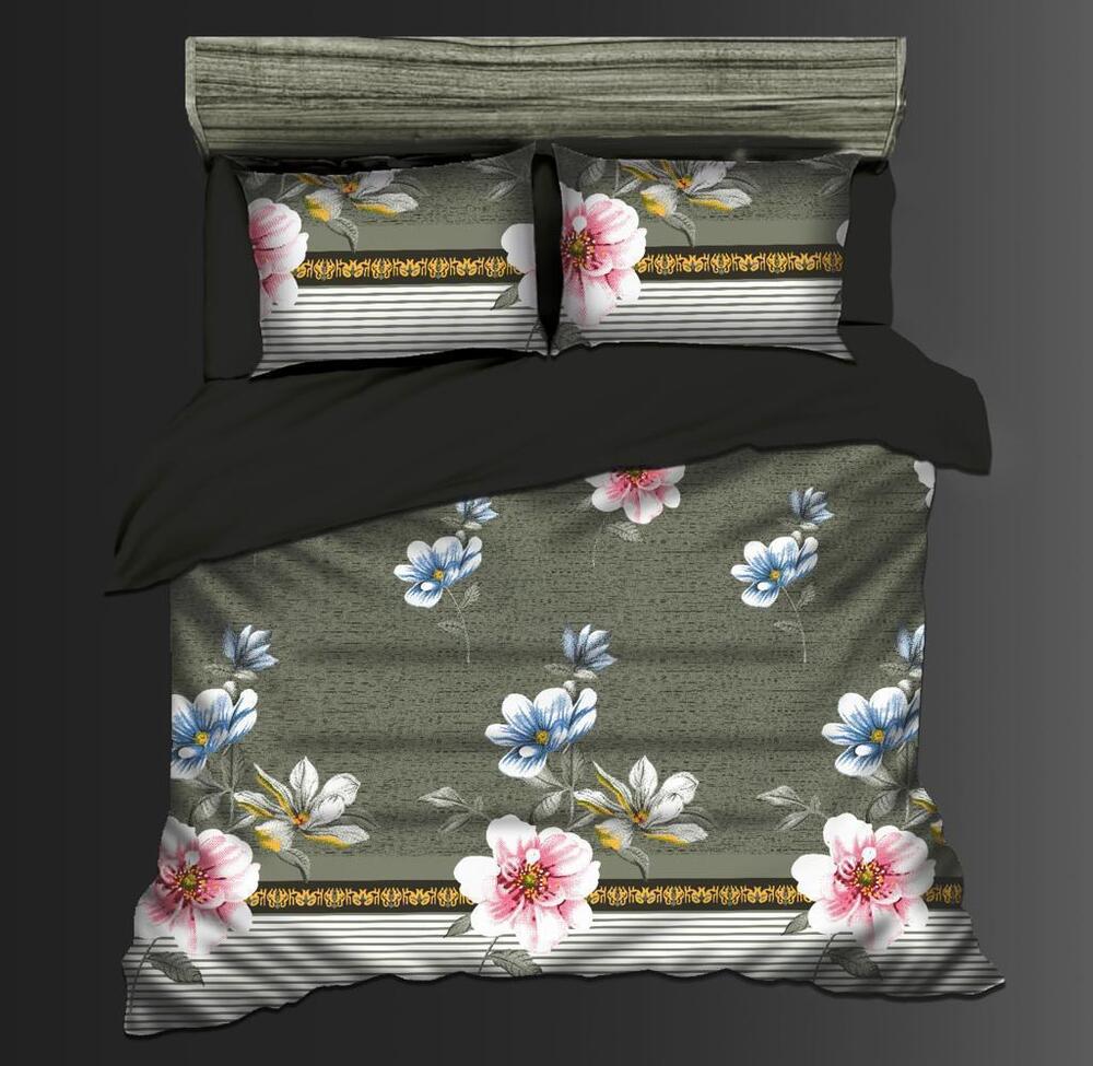 Glace Cotton Bedsheet - 90x100 Queen Size, Pink Floral Design | Soft, Durable, Machine-made With 200 Thread Count, Quick-dry Lightweight Set