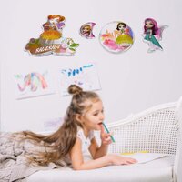 Girls Cartoon Design Adhesive 3D Stickerss