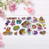 Girls Cartoon Design Adhesive 3D Stickerss