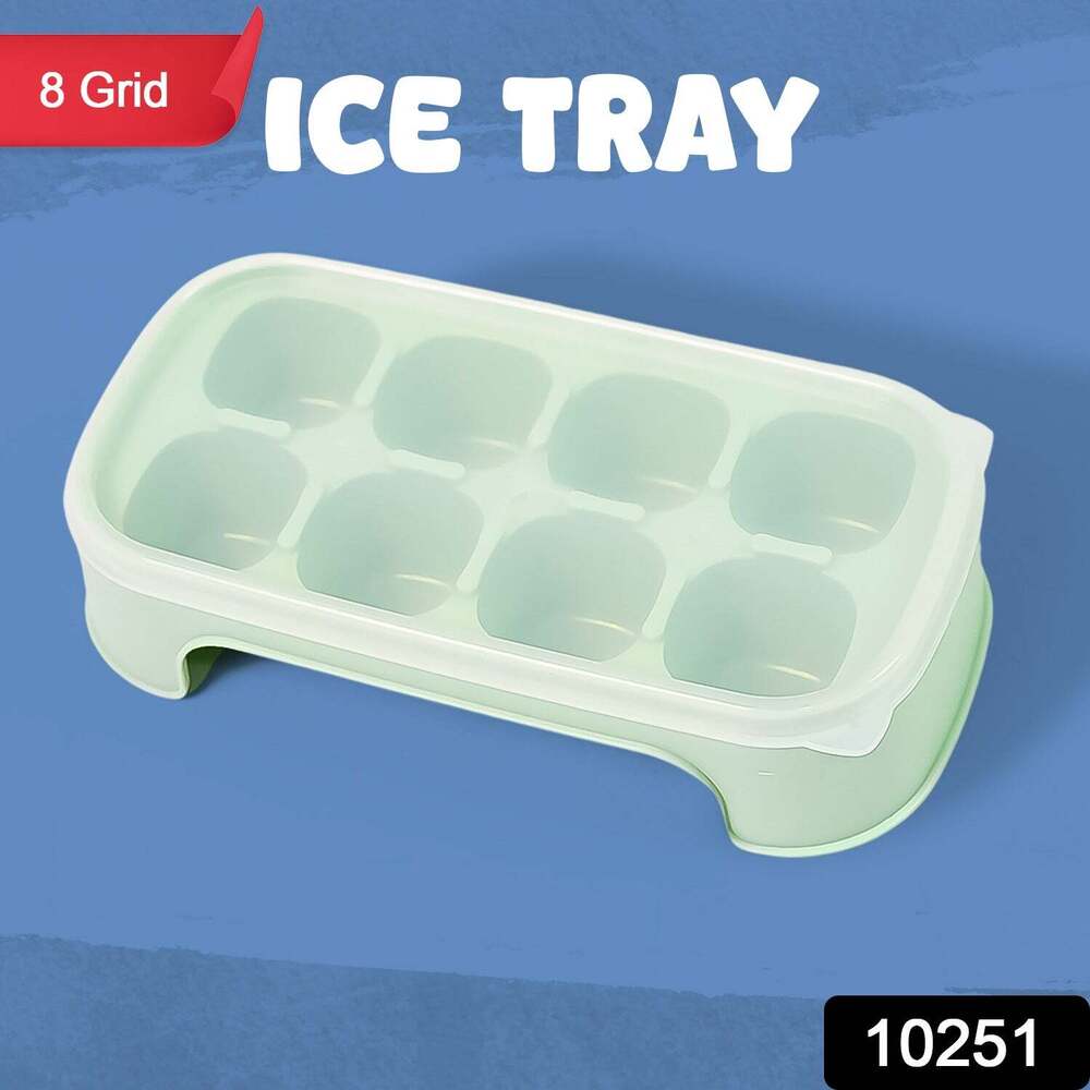 Ice Mold, 8 Grid Food Grade Portable Plastic Ice Trays