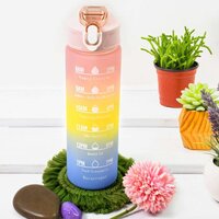 Plastic Colorful Motivational Water Bottle with Strawe
