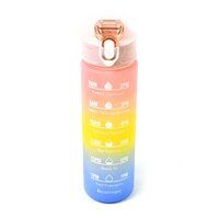Plastic Colorful Motivational Water Bottle with Strawe
