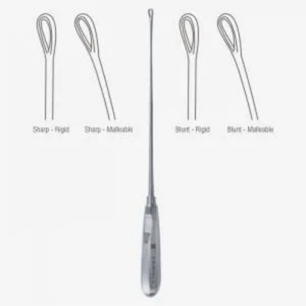 Flushing Currette - Color: Silver